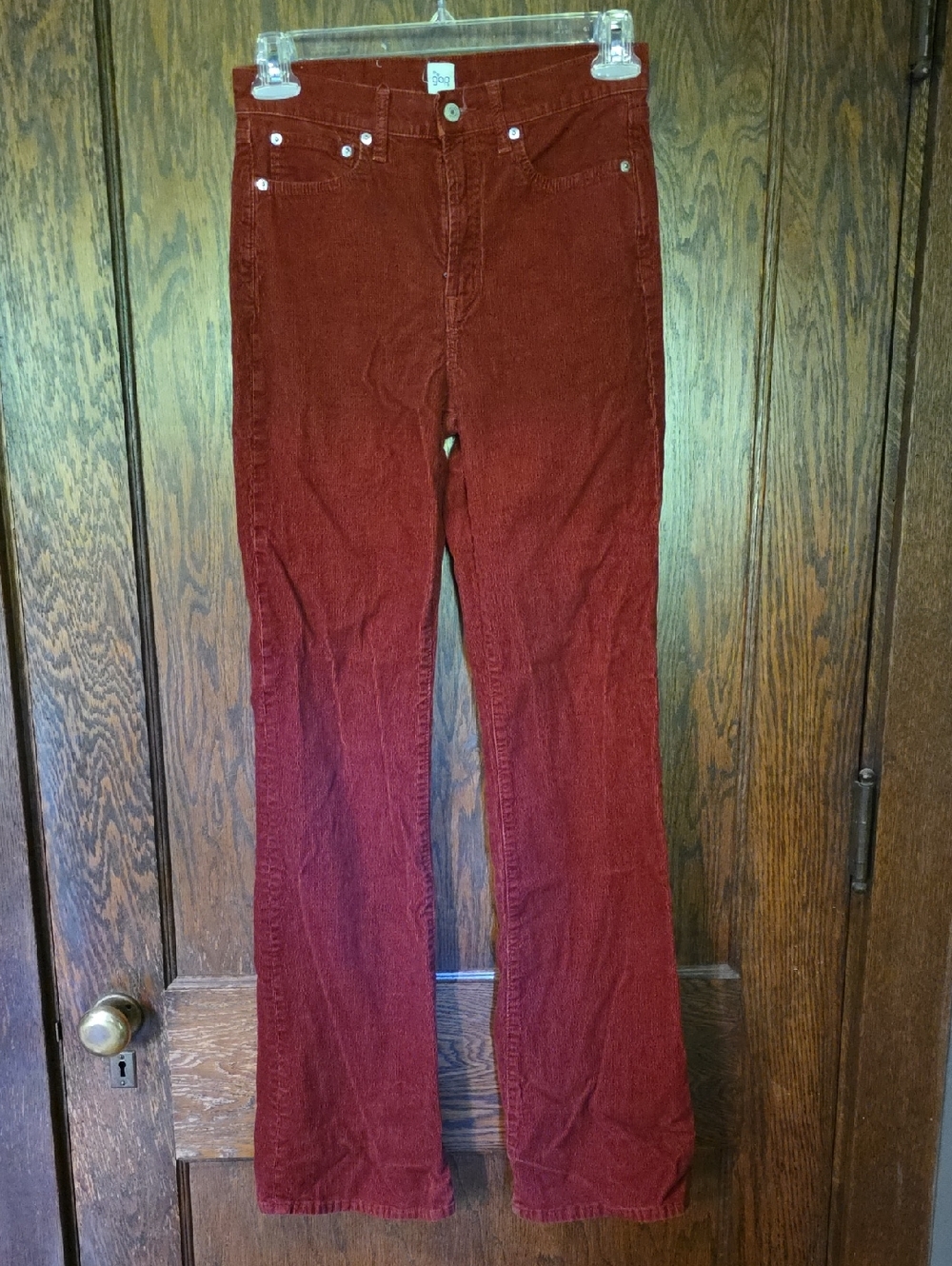 GAP Women's Corduroy Flare Jeans in Deep Burgundy